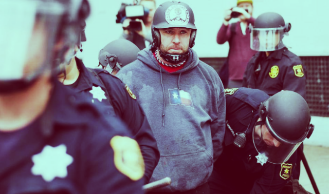 Kyle Sean Chapman getting arrested on March 4.