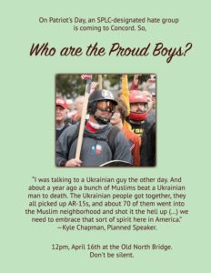 ALERT! Neo-Fascist Proud Boys to Rally on Patriots Day, where the American Revolution Began @ Minute Man National Historical Park | Concord | Massachusetts | United States